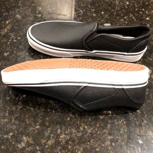 Black leather Vans